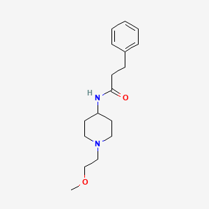 molecular formula C17H26N2O2 B2633645 N-[1-(2-Methoxyethyl)piperidin-4-YL]-3-phenylpropanamide CAS No. 1421450-45-4