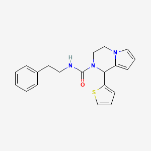 molecular formula C20H21N3OS B2633757 N-(2-phenylethyl)-1-(thiophen-2-yl)-1H,2H,3H,4H-pyrrolo[1,2-a]pyrazine-2-carboxamide CAS No. 899942-56-4
