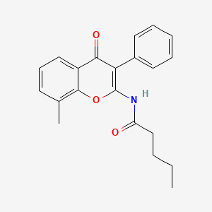 molecular formula C21H21NO3 B2633766 N-(8-methyl-4-oxo-3-phenyl-4H-chromen-2-yl)pentanamide CAS No. 879564-70-2
