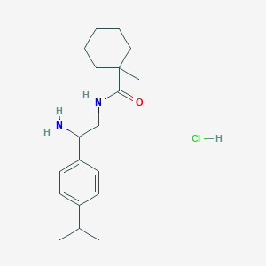 molecular formula C19H31ClN2O B2633785 N-[2-Amino-2-(4-propan-2-ylphenyl)ethyl]-1-methylcyclohexane-1-carboxamide;hydrochloride CAS No. 2418713-52-5