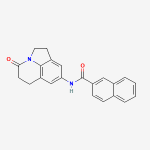 molecular formula C22H18N2O2 B2633795 N-{11-oxo-1-azatricyclo[6.3.1.0^{4,12}]dodeca-4(12),5,7-trien-6-yl}naphthalene-2-carboxamide CAS No. 903274-03-3