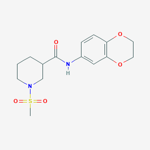 molecular formula C15H20N2O5S B2633798 N-(2,3-DIHYDRO-1,4-BENZODIOXIN-6-YL)-1-METHANESULFONYLPIPERIDINE-3-CARBOXAMIDE CAS No. 832141-64-7