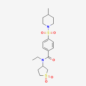 N-(1,1-dioxidotetrahydrothiophen-3-yl)-N-ethyl-4-((4-methylpiperidin-1-yl)sulfonyl)benzamide