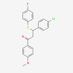 3-(4-Chlorophenyl)-3-[(4-fluorophenyl)sulfanyl]-1-(4-methoxyphenyl)propan-1-one