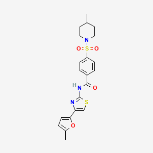 N-(4-(5-methylfuran-2-yl)thiazol-2-yl)-4-((4-methylpiperidin-1-yl)sulfonyl)benzamide