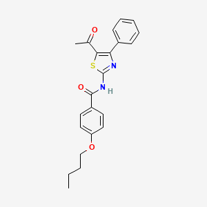 molecular formula C22H22N2O3S B2633836 N-(5-acetyl-4-phenyl-1,3-thiazol-2-yl)-4-butoxybenzamide CAS No. 391221-40-2