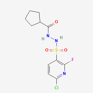 molecular formula C11H13ClFN3O3S B2633928 N'-[(6-chloro-2-fluoropyridin-3-yl)sulfonyl]cyclopentanecarbohydrazide CAS No. 2094903-17-8