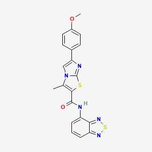 molecular formula C20H15N5O2S2 B2633969 N-(2,1,3-benzothiadiazol-4-yl)-6-(4-methoxyphenyl)-3-methylimidazo[2,1-b][1,3]thiazole-2-carboxamide CAS No. 1226451-62-2
