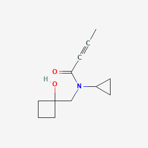 molecular formula C12H17NO2 B2633990 N-Cyclopropyl-N-[(1-hydroxycyclobutyl)methyl]but-2-ynamide CAS No. 2411314-78-6