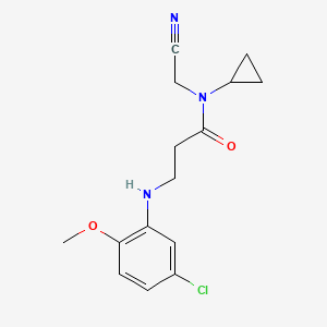 molecular formula C15H18ClN3O2 B2634011 3-[(5-chloro-2-methoxyphenyl)amino]-N-(cyanomethyl)-N-cyclopropylpropanamide CAS No. 1258716-01-6