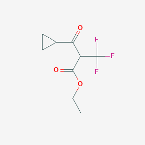 molecular formula C9H11F3O3 B2634040 Ethyl 3-cyclopropyl-3-oxo-2-(trifluoromethyl)propanoate CAS No. 1502216-04-7