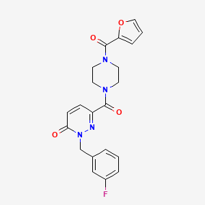 molecular formula C21H19FN4O4 B2634074 2-(3-fluorobenzyl)-6-(4-(furan-2-carbonyl)piperazine-1-carbonyl)pyridazin-3(2H)-one CAS No. 1040662-75-6