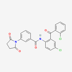 molecular formula C24H16Cl2N2O4 B2634075 N-[4-chloro-2-(2-chlorobenzoyl)phenyl]-3-(2,5-dioxopyrrolidin-1-yl)benzamide CAS No. 391867-76-8
