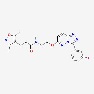 3-(3,5-dimethylisoxazol-4-yl)-N-(2-((3-(3-fluorophenyl)-[1,2,4]triazolo[4,3-b]pyridazin-6-yl)oxy)ethyl)propanamide