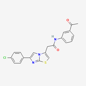 molecular formula C21H16ClN3O2S B2634105 N-(3-acetylphenyl)-2-[6-(4-chlorophenyl)imidazo[2,1-b][1,3]thiazol-3-yl]acetamide CAS No. 897458-28-5