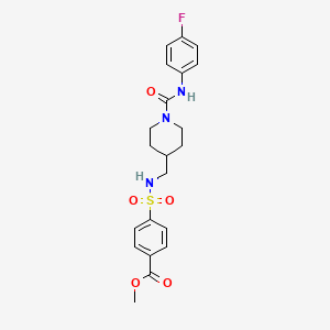molecular formula C21H24FN3O5S B2634108 methyl 4-(N-((1-((4-fluorophenyl)carbamoyl)piperidin-4-yl)methyl)sulfamoyl)benzoate CAS No. 1421585-21-8