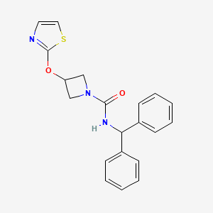molecular formula C20H19N3O2S B2634116 N-benzhydryl-3-(thiazol-2-yloxy)azetidine-1-carboxamide CAS No. 1798056-64-0