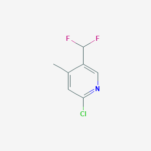 molecular formula C7H6ClF2N B2634169 2-Chloro-5-(difluoromethyl)-4-methylpyridine CAS No. 1806787-55-2