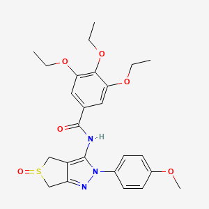 molecular formula C25H29N3O6S B2634182 3,4,5-triethoxy-N-[2-(4-methoxyphenyl)-5-oxo-2H,4H,6H-5lambda4-thieno[3,4-c]pyrazol-3-yl]benzamide CAS No. 1019094-88-2