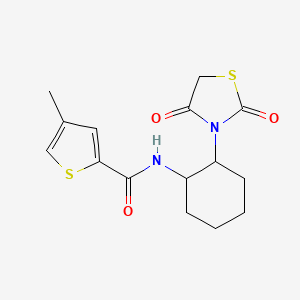molecular formula C15H18N2O3S2 B2634185 N-(2-(2,4-dioxothiazolidin-3-yl)cyclohexyl)-4-methylthiophene-2-carboxamide CAS No. 1207035-33-3