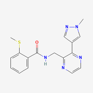 N-((3-(1-methyl-1H-pyrazol-4-yl)pyrazin-2-yl)methyl)-2-(methylthio)benzamide