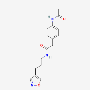 2-(4-acetamidophenyl)-N-(3-(isoxazol-4-yl)propyl)acetamide
