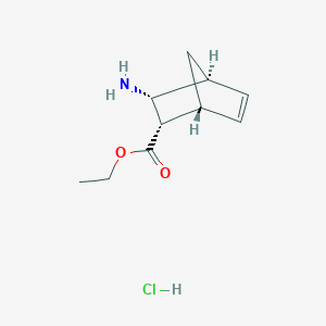molecular formula C10H16ClNO2 B2634198 diendo-3-Amino-bicyclo[2.2.1]hept-5-ene-2-carboxylic acid ethyl ester hydrochloride CAS No. 95630-74-3