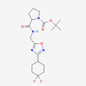Tert-butyl 2-(((3-(4,4-difluorocyclohexyl)-1,2,4-oxadiazol-5-yl)methyl)carbamoyl)pyrrolidine-1-carboxylate