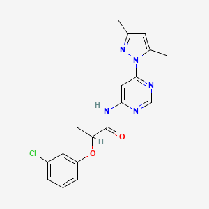 2-(3-chlorophenoxy)-N-(6-(3,5-dimethyl-1H-pyrazol-1-yl)pyrimidin-4-yl)propanamide