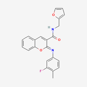 (2Z)-2-[(3-fluoro-4-methylphenyl)imino]-N-(furan-2-ylmethyl)-2H-chromene-3-carboxamide