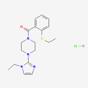 (4-(1-ethyl-1H-imidazol-2-yl)piperazin-1-yl)(2-(ethylthio)phenyl)methanone hydrochloride