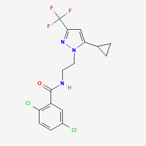 2,5-dichloro-N-(2-(5-cyclopropyl-3-(trifluoromethyl)-1H-pyrazol-1-yl)ethyl)benzamide