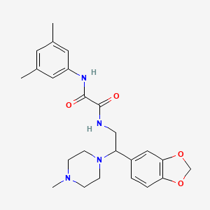 molecular formula C24H30N4O4 B2634259 N-[2-(2H-1,3-BENZODIOXOL-5-YL)-2-(4-METHYLPIPERAZIN-1-YL)ETHYL]-N'-(3,5-DIMETHYLPHENYL)ETHANEDIAMIDE CAS No. 896336-38-2