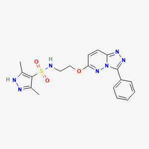 3,5-dimethyl-N-(2-((3-phenyl-[1,2,4]triazolo[4,3-b]pyridazin-6-yl)oxy)ethyl)-1H-pyrazole-4-sulfonamide