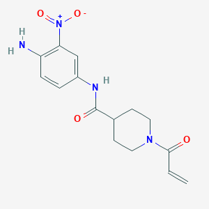 molecular formula C15H18N4O4 B2634345 N-(4-Amino-3-nitrophenyl)-1-prop-2-enoylpiperidine-4-carboxamide CAS No. 2361769-42-6