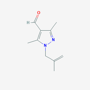 molecular formula C10H14N2O B2634388 3,5-Dimethyl-1-(2-methylallyl)-1H-pyrazole-4-carbaldehyde CAS No. 1004365-13-2