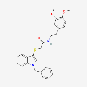 B2634409 2-(1-benzylindol-3-yl)sulfanyl-N-[2-(3,4-dimethoxyphenyl)ethyl]acetamide CAS No. 681273-70-1
