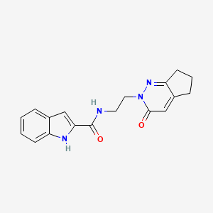 molecular formula C18H18N4O2 B2634412 N-(2-{3-oxo-2H,3H,5H,6H,7H-cyclopenta[c]pyridazin-2-yl}ethyl)-1H-indole-2-carboxamide CAS No. 2097902-97-9