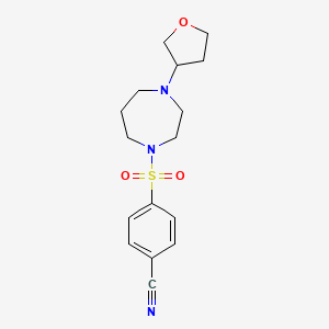 molecular formula C16H21N3O3S B2634441 4-{[4-(Oxolan-3-yl)-1,4-diazepan-1-yl]sulfonyl}benzonitrile CAS No. 2309573-87-1