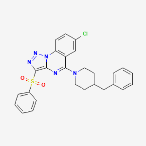 B2634496 5-(4-Benzylpiperidin-1-yl)-7-chloro-3-(phenylsulfonyl)[1,2,3]triazolo[1,5-a]quinazoline CAS No. 893786-79-3
