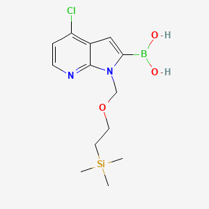 molecular formula C13H20BClN2O3Si B2634503 (4-chloro-1-{[2-(trimethylsilyl)ethoxy]methyl}-1H-pyrrolo[2,3-b]pyridin-2-yl)boronic acid CAS No. 888721-03-7
