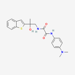 molecular formula C21H23N3O3S B2634505 N-[2-(1-benzothiophen-2-yl)-2-hydroxypropyl]-N'-[4-(dimethylamino)phenyl]ethanediamide CAS No. 2034359-51-6