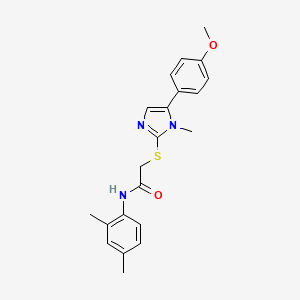 molecular formula C21H23N3O2S B2634516 N-(2,4-dimethylphenyl)-2-{[5-(4-methoxyphenyl)-1-methyl-1H-imidazol-2-yl]sulfanyl}acetamide CAS No. 932515-53-2
