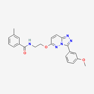molecular formula C22H21N5O3 B2634530 N-(2-((3-(3-methoxyphenyl)-[1,2,4]triazolo[4,3-b]pyridazin-6-yl)oxy)ethyl)-3-methylbenzamide CAS No. 1021098-97-4