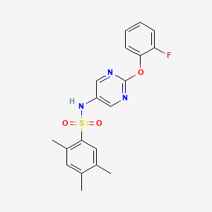 molecular formula C19H18FN3O3S B2634537 N-(2-(2-fluorophenoxy)pyrimidin-5-yl)-2,4,5-trimethylbenzenesulfonamide CAS No. 1421482-69-0