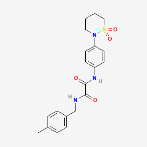 molecular formula C20H23N3O4S B2634539 N-[4-(1,1-dioxo-1lambda6,2-thiazinan-2-yl)phenyl]-N'-[(4-methylphenyl)methyl]ethanediamide CAS No. 899976-47-7