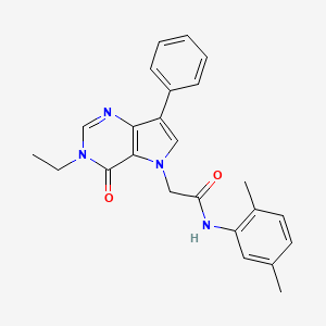 molecular formula C24H24N4O2 B2634569 N-(2,5-dimethylphenyl)-2-(3-ethyl-4-oxo-7-phenyl-3,4-dihydro-5H-pyrrolo[3,2-d]pyrimidin-5-yl)acetamide CAS No. 1251582-30-5