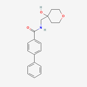 molecular formula C19H21NO3 B2634586 N-((4-hydroxytetrahydro-2H-pyran-4-yl)methyl)-[1,1'-biphenyl]-4-carboxamide CAS No. 1351632-19-3