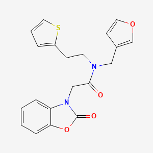molecular formula C20H18N2O4S B2634601 N-(furan-3-ylmethyl)-2-(2-oxobenzo[d]oxazol-3(2H)-yl)-N-(2-(thiophen-2-yl)ethyl)acetamide CAS No. 1421455-94-8