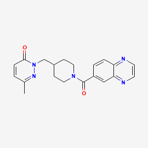 molecular formula C20H21N5O2 B2634612 6-Methyl-2-{[1-(quinoxaline-6-carbonyl)piperidin-4-yl]methyl}-2,3-dihydropyridazin-3-one CAS No. 2097928-00-0
